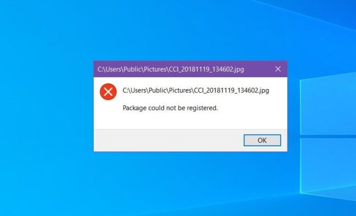 Gelöst: Fotofehler Paket konnte unter Windows 10 nicht registriert werden