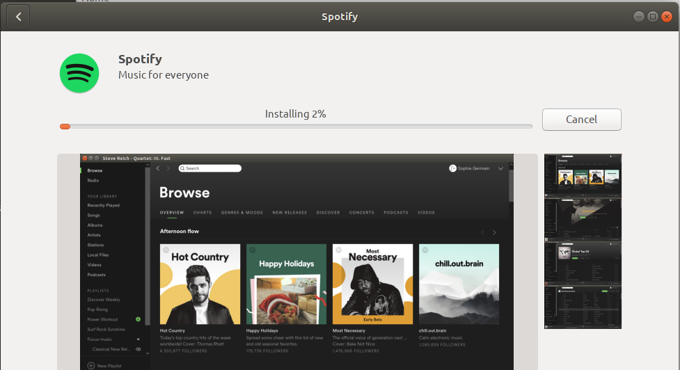 Installieren Sie Spotify Music Player