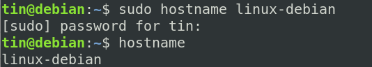 Legen Sie mit dem Debian 10-Befehl hostname einen neuen Hostnamen fest