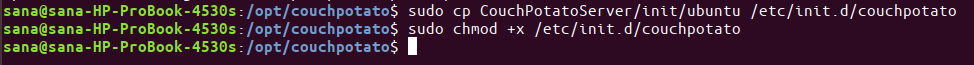Fügen Sie das CouchPotato-Startskript hinzu