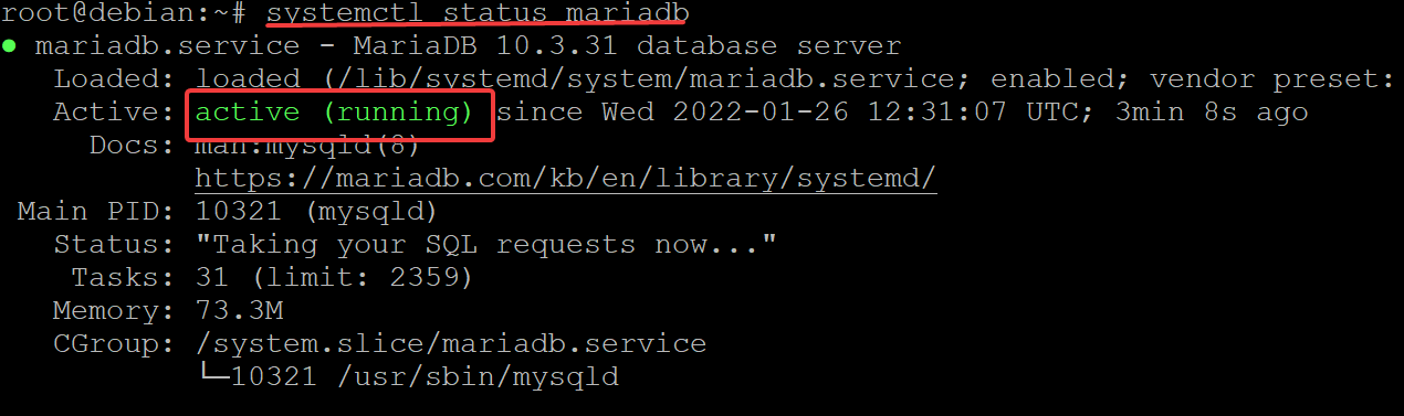 MariaDB-Status