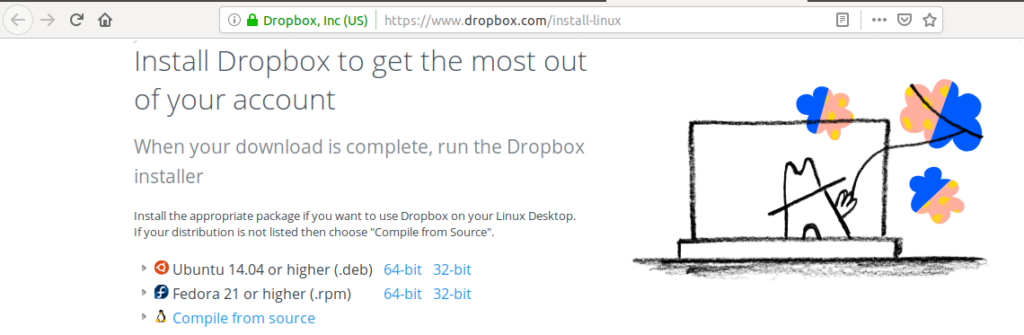 Laden Sie den DropBox-Linux-Client herunter