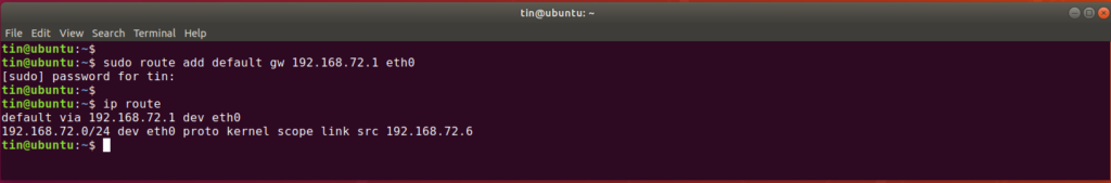 Legen Sie das Standard-Gateway in der Netzwerkkonfiguration von Ubuntu fest