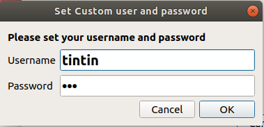 Legen Sie den Benutzernamen und das Passwort fest