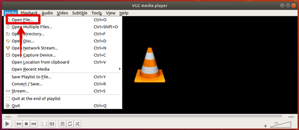 Öffnen Sie eine Mediendatei mit VLC