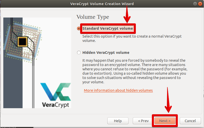Standardmäßig das VeraCrypt-Volume
