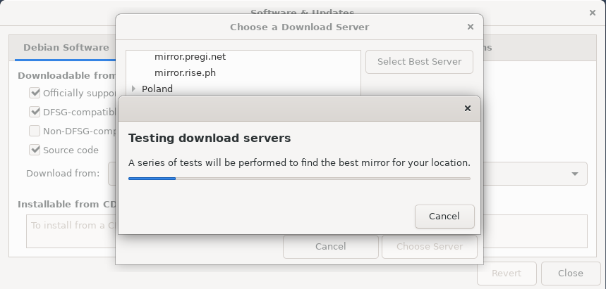 Testen von Download-Servern