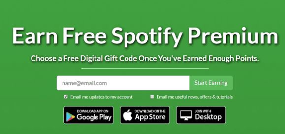 Holen Sie sich ein kostenloses Spotify Premium-Konto mit Punkten und Karten